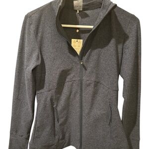 O32 Calia byCarrie Underwood Heather Gray Lustralux Jacket with Rose-Gold Toggle